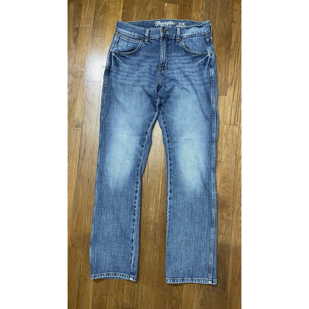 Wrangler Retro Slim Straight Jeans Mens 30x31 Blue Denim Western Workwear Rugged